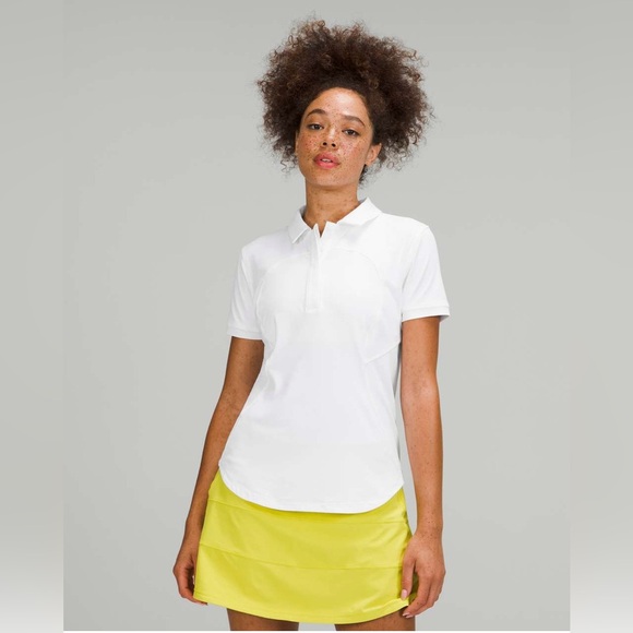 lululemon athletica Tops - Lululemon Quick-Drying Short Sleeve Polo Shirt in White Size 4